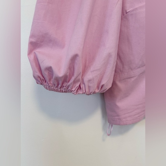 Abercrombie & Fitch Tie Front Puff Sleeves Cropped Top , sz : medium - Picture 6 of 11